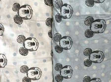 Disney Mickey Mouse Set of 2 Fitted Crib Sheet Blue 100  Cotton
