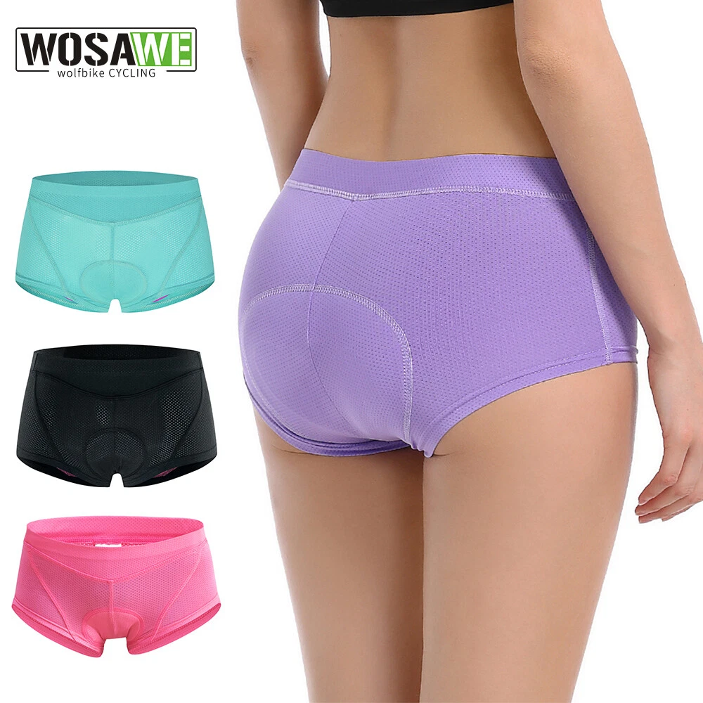 WOSAWE Women Cycling Shorts Bicycle MTB Bike Underwear Pants 3D Padded  Ladies