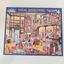 White Mountain Puzzle Local Bookstore 1000 Pc Jigsaw Cafe Reading Used Books