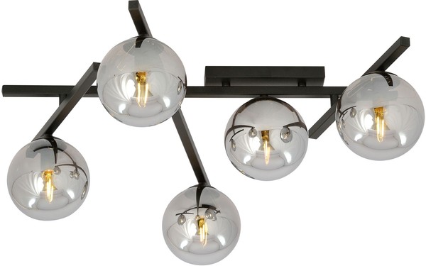 Plafoniera Moderna Nera Grigia Plafoniera 5X40W/E14 IP20 1104/5 Smart-image