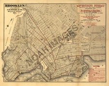 Map of Brooklyn NY c1874 16x20