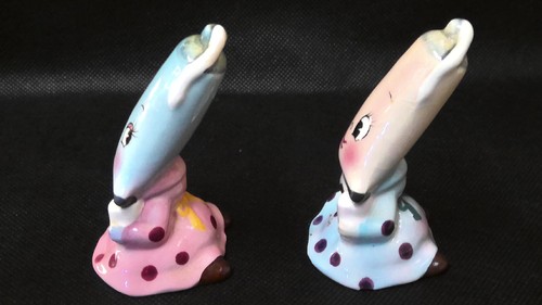 VINTAGE PY ANTHROPOMORPHIC TOOTHPASTE GIRLS SALT AND PEPPER SHAKERS - Picture 7 of 12