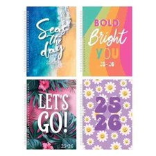 2025-26 A5 Academic Diary Mid Year Week To View Student Hardback Spiral Wiro