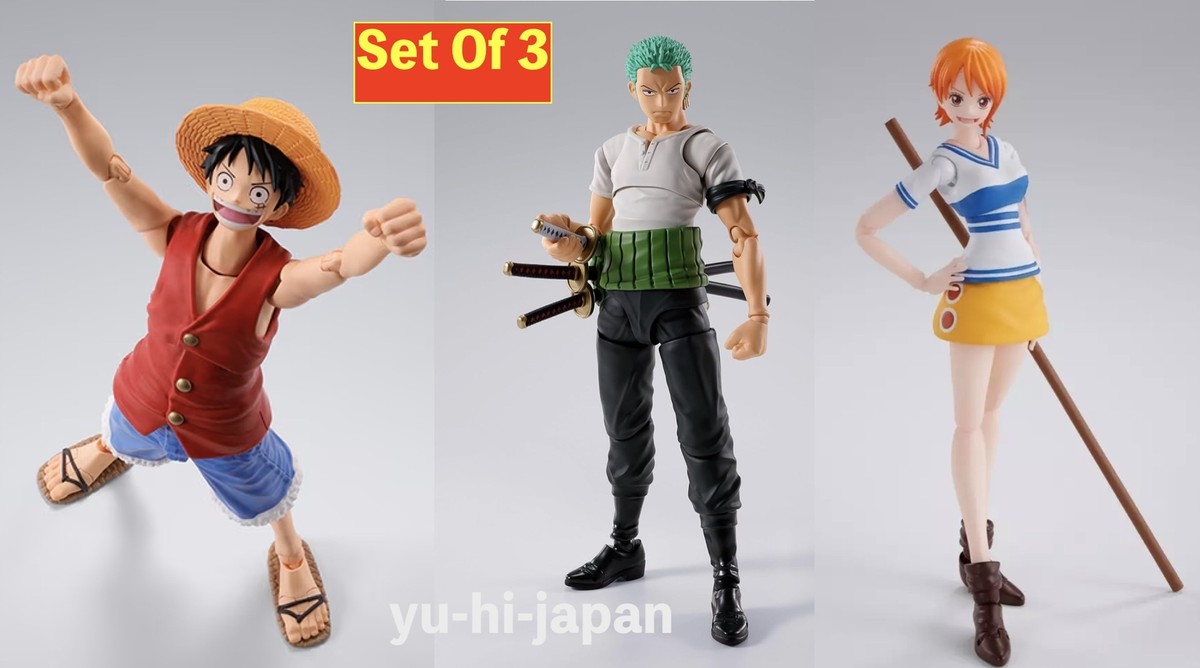 S.H.Figuarts One Piece Luffy Roronoa Zorro Nami Set of 3 Romance