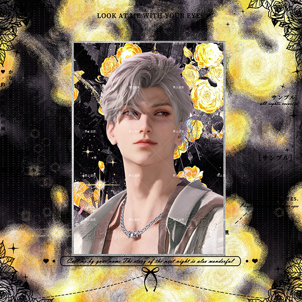 2pcs-love-and-deepspace-sylus-cosplay-gold-rose-acrylic-paper-double