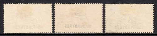 LEVANT BRITÁNICO — SCOTT 62//64 — 1921 RECARGO ALTOS VALORES — USADO — SCV $132 - Imagen 2 de 2