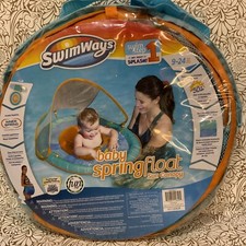    SwimWays Baby Spring Float Sun Canopy - Blue/Orange 9-24 months