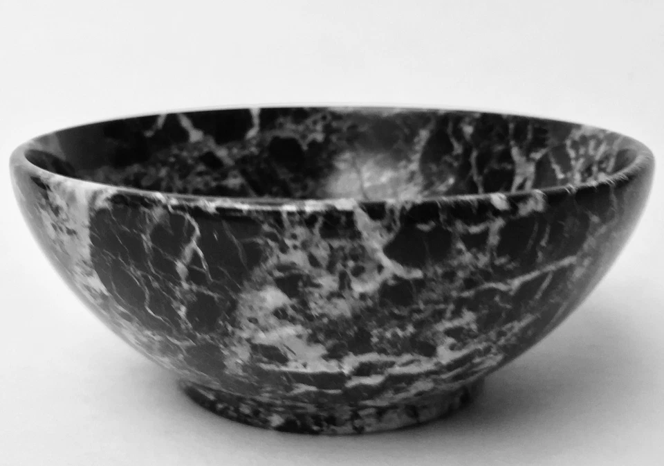 Tazón de cebra negro mármol piedra natural plato cocina plato para servir especias hierbas Ritua Foto 4 de 4