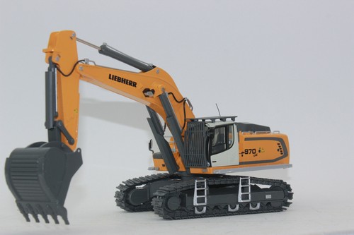 WSI 64-2002 Facelift Liebherr r 970 gelb Kettenbagger SME 04-1047 1:50 NEU - Bild 2 von 11