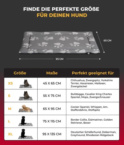 Hundedecke von HS-Hundebett Sommerdecke Baumwolle kühlend waschb Pfote Anthrazit - Bild 22 von 36