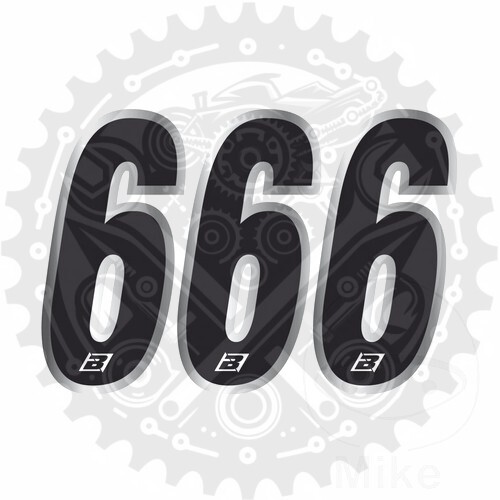 Black Bird Racing 3 pcs Black 16X7.5cm Race Numbers No.3 - Picture 1 of 5