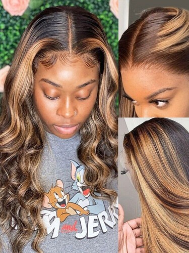 women Wig Human Hair Brazilian Brown 13x4 HD Lace Front Human Hair Wig - Foto 2 di 16