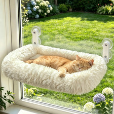 Foldable Cat Window Perch, Widened Cushion Cat Bed for Large Cats
