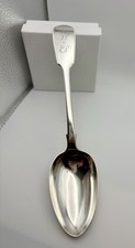 Superb Exeter Sterling Silver Serving Spoon, 1837 By William Rawlings Sobey