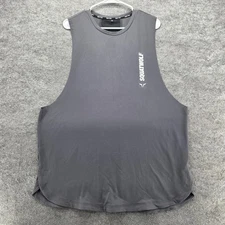 SQUATWOLF Shirt Mens 2XL Gray Tank Top Muscle Stringer Sleeveless Performance
