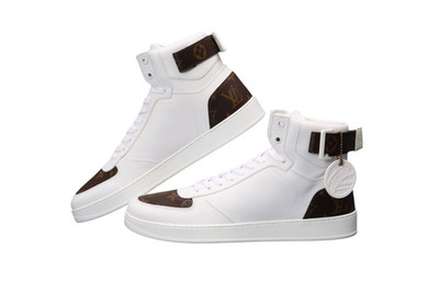 LOUIS VUITTON HERREN RIVOLI HIGH CUT SNEAKER 1A3MS7 WH/MONOGRAM US9 Gebraucht