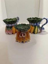 Fritz And Floyd Vegetable Bowquet Mug Pair and Small Vase Bundle