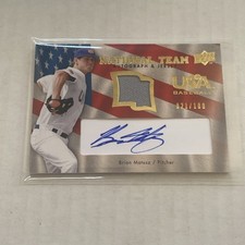 2008 Upper Deck USA Brian Matusz Game Used Patch Auto Autograph #21/100