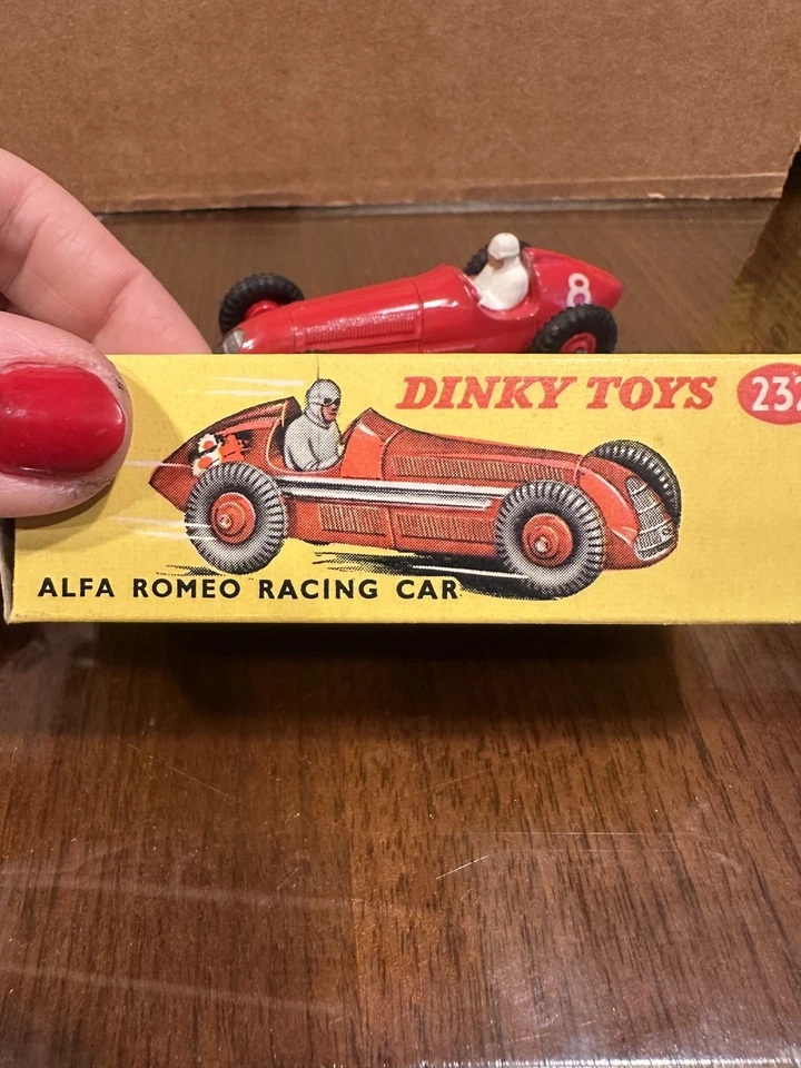 DINKY No.232 - Alfa Romero RACING CAR #8 (Red) + Original BOX (1954-1960) VGC  - Image 3 of 4