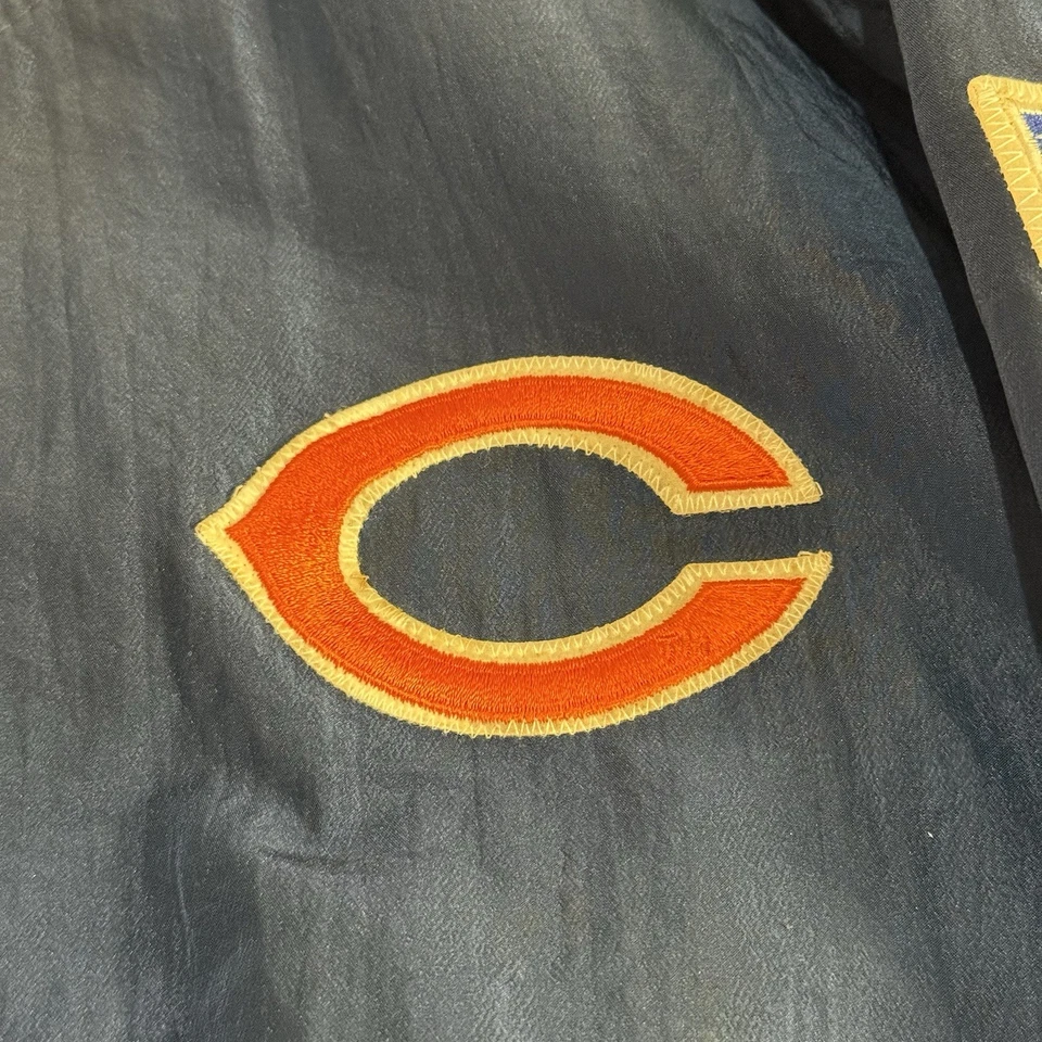 Винтажная атласная куртка 90-х Chicago Bears Starter NFL Pro Line XL темно-оранжевая - Изображение 2 из 4