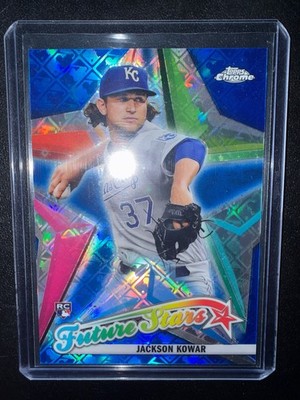 Jackson Kowar 2022 Topps Chrome Blue Future Stars RC Logofractor #/150 Royals