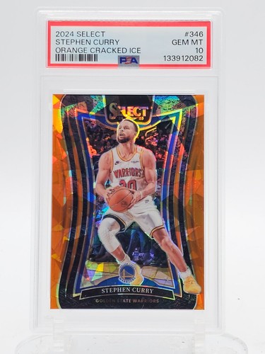 STEPHEN CURRY 2024-25 SELECT MEZZANINE ORANGE CRACKED ICE /275 PSA 10 Q3490