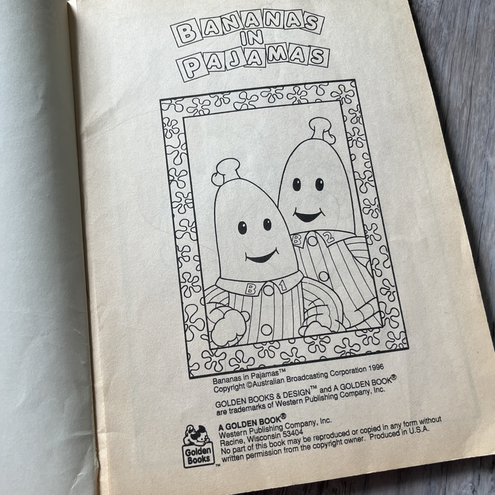 BANANAS IN PAJAMAS Pyjamas Super Coloring Book #8438 1996 Golden Books VTG RARE
