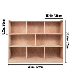 Classroom Storage Cabinet Plywood 8-Section Preschool Storage Shelves 36 Inch Hi