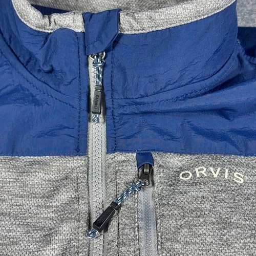 Orvis Men’s Classic Collection Full Zip Bonded Mesh Fleece Jacket Gray Blue L image 3