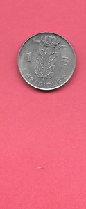 BELGIUM KM143.1 1977 UNCIRCULATED-UNC MINT  OLD VINTAGE 1 FRANC COIN