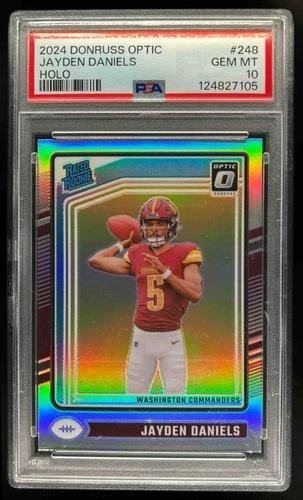 2024 Donruss Optic Jayden Daniels Prizm Holo Rated Rookie #248 Commanders PSA 10