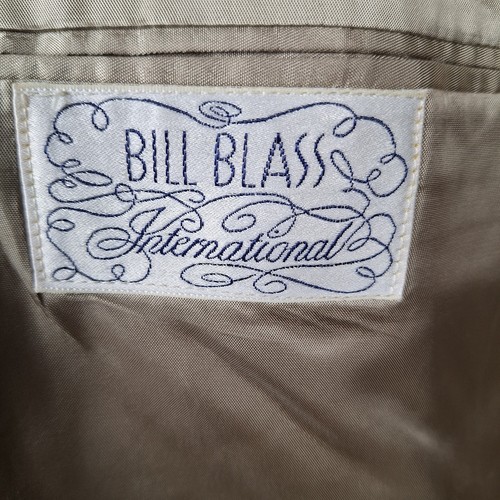 Bill Blass Sport Coat Blazer Mens 44R Dark Gray Plaid Double Breasted Vintage - Picture 9 of 10