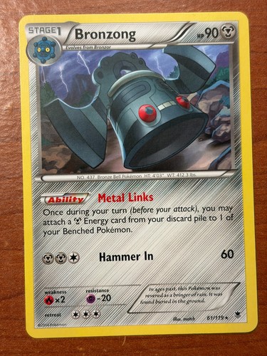 Bronzong 61/119 Regular Rare LP - Phantom Forces 2014 - Pokemon TCG