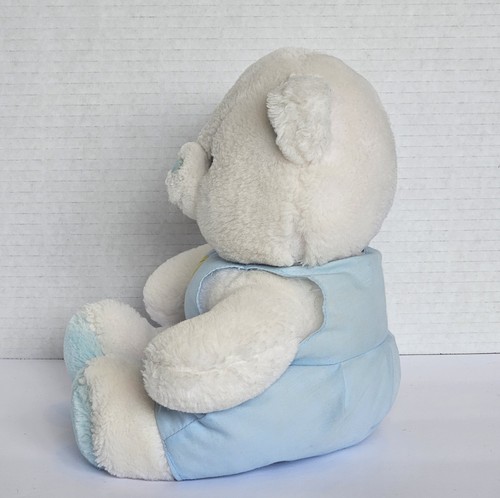 Russ Berrie Galleta Blanco Oso de Peluche Peluche Azul Conjunto 8.5" - Imagen 2 de 9