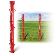 4ft Woven Wire Fence Stretcher Bar with 5 Wedges - Heavy-Duty Steel Fence Ten...