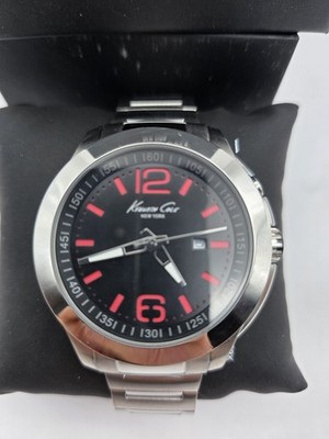 Kenneth Cole Mens Blacklight Wrist Band Watch Analog Stainless Steel 10022557