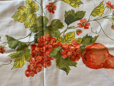 CLOTH TABLECLOTH LADY LEE FRUIT FESTIVAL LINEN RETRO STYLE 64'' X 51''
