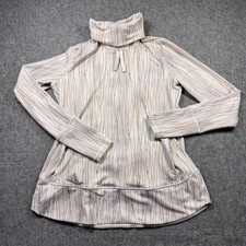 Calia Carrie Underwood Funnel Neck Pullover White Gold Geometric Womens M