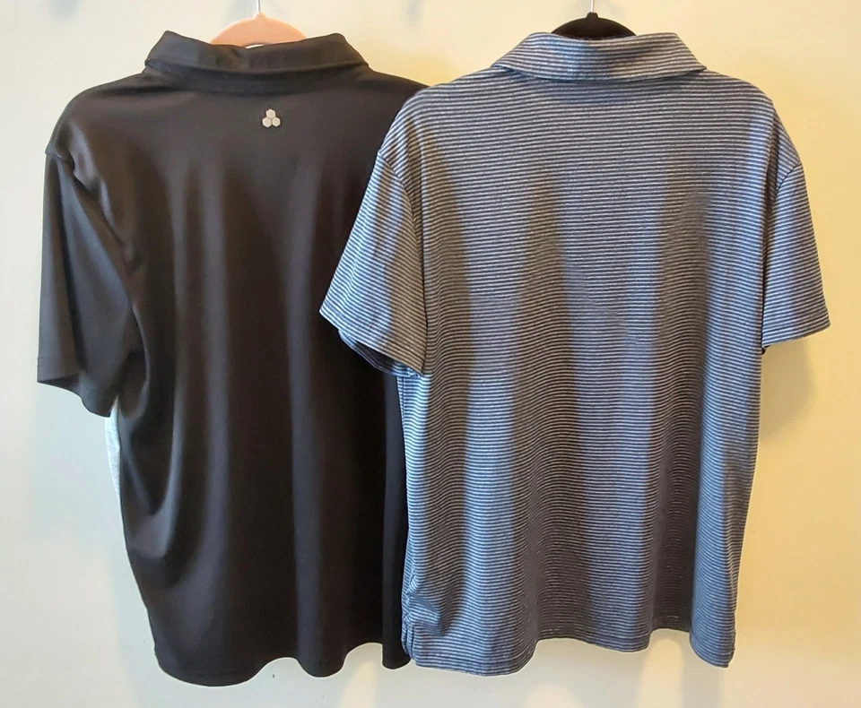 2 男孩 Polos / Tek Gear Colorblock & Rumi + Ryder 条纹 / L (12-14)(14-16) — 第 2/4 张图片