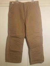 Vintage Carhartt Red Quilt lined insulated Pants 38x30 Made In USA