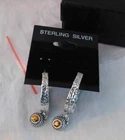 Sarda  Bali Citrine Sterling Silver Hoop Earrings 925