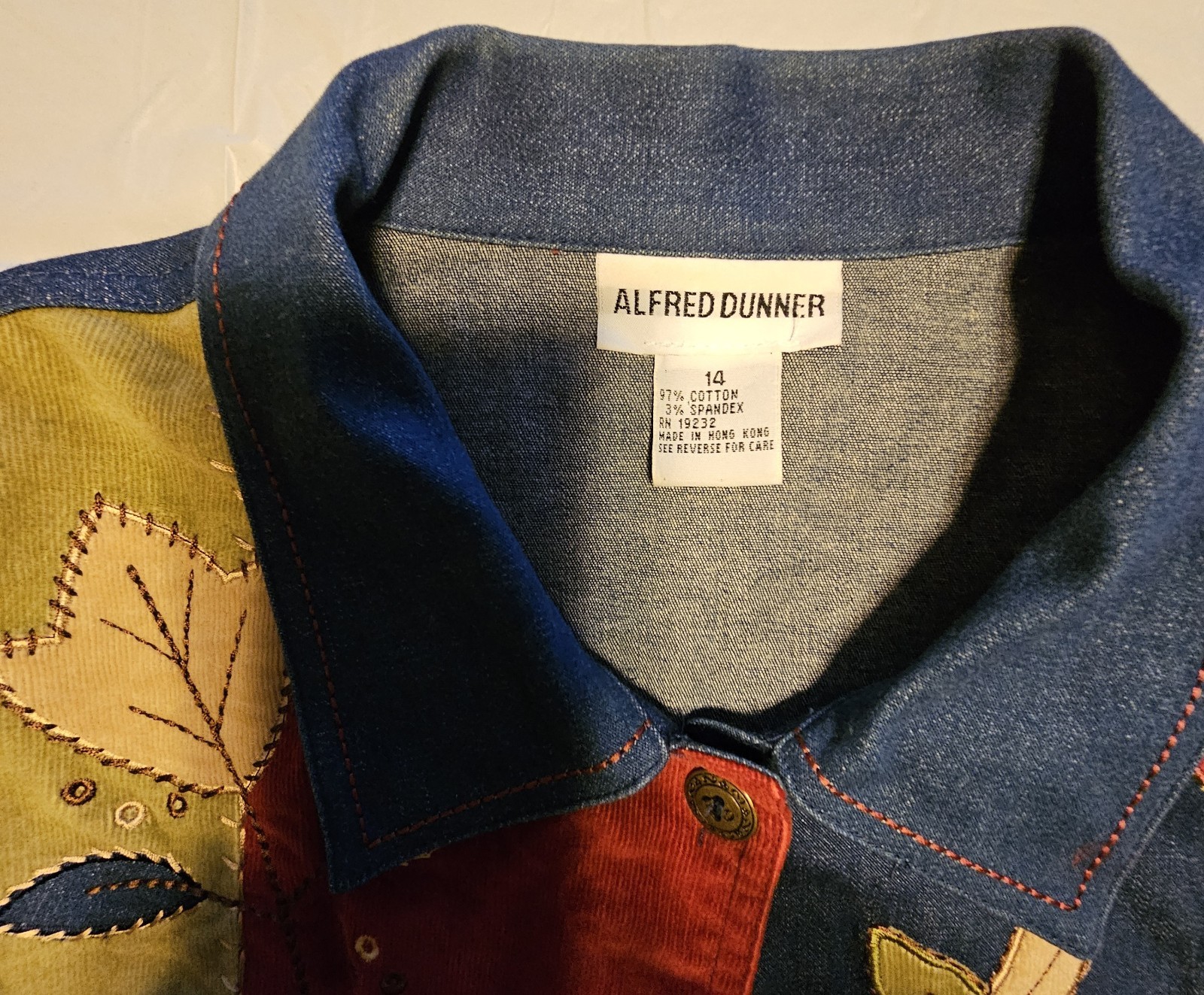 Alfred Dunner Patchwork Embroidered Denim Button-… - image 7