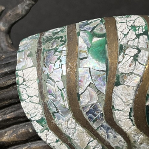 Vintage Bronze Nautilus Sculpture Inlaid with Stones - Picture 8 of 15