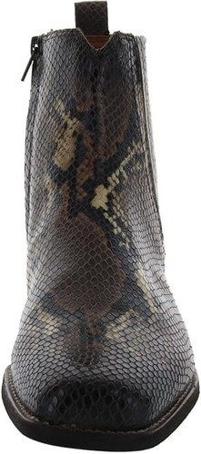 Zodiac Women's Size 8.5-11 Leather Square Toe Chelsea Boot Snake Print Brown - Picture 3 of 3