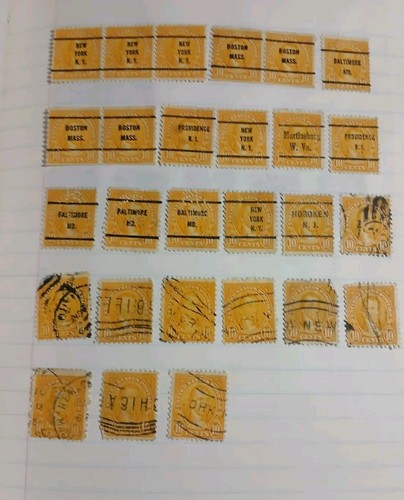 Stamp Book!!! Old Stamps (All Postmarked) Circa 19th/20th Century East Coast USA - Picture 18 of 24