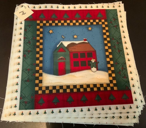 VTG Cranston Christmas Fabric Leslie Beck Lot (91) Cut Out Blocks Reindeer Angel - Picture 5 of 10