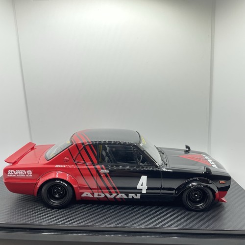 1/18 Ignition Model IG Nissan LB-Works Hakosuka 2 Door Red / Black Advan IG2646 - Picture 8 of 10