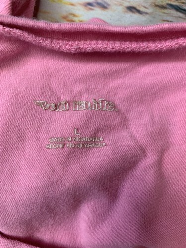 Camiseta corta rosa de manga corta talla L desconocida para mujer - Imagen 3 de 3