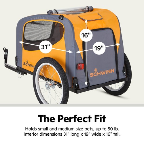 Schwinn Rascal Bike Dog Trailer, Carrier for Small and Large Pets, Easy Foldi... - Picture 2 of 9