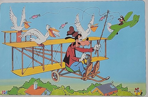 1978 Happy Birthday Mickey Place Mat Goofy Flying - Picture 2 of 5